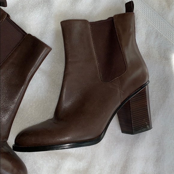 Cole Haan Brown Leather Heel Boots size 9 - Picture 6 of 13